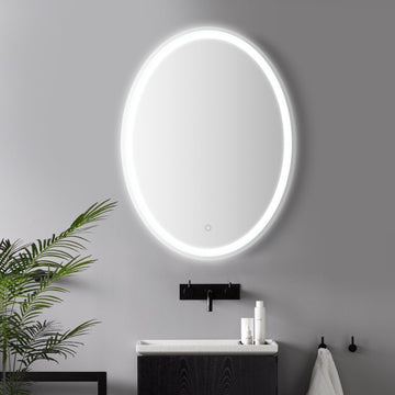 Dane 27 Round Frameless Anti-Fog Aluminum Front/Back-lit Tri-color LED Bathroom Vanity Mirror with Smart Touch Control